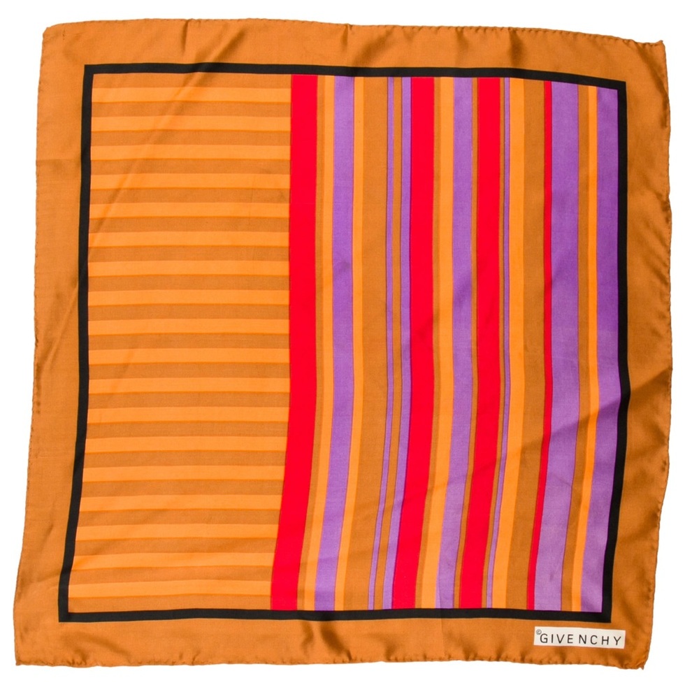 Givenchy Silk Striped Pattern Scarf